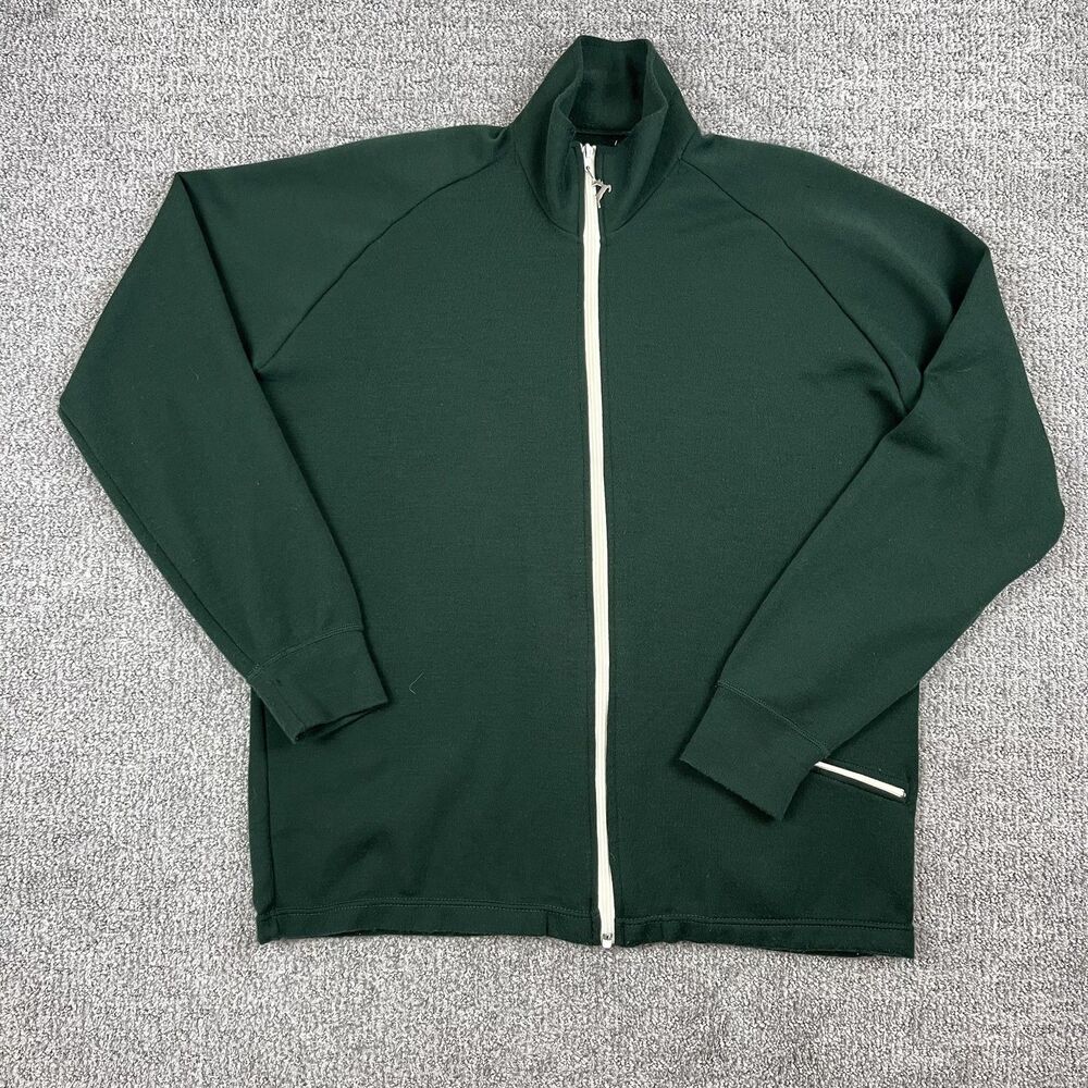 Vintage White Stag Speedo Sweater Mens Large Green Full Zip Made in Japan 70s